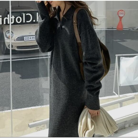Super Soft Polo Neck Knit Dress - Picture 1 of 2